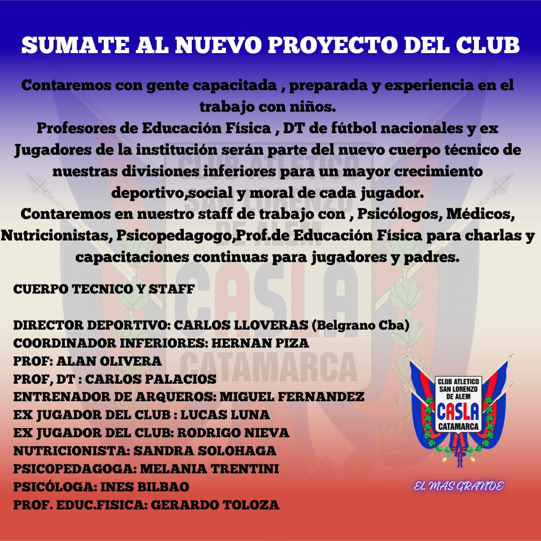 Staff Técnico Inferiores 2026